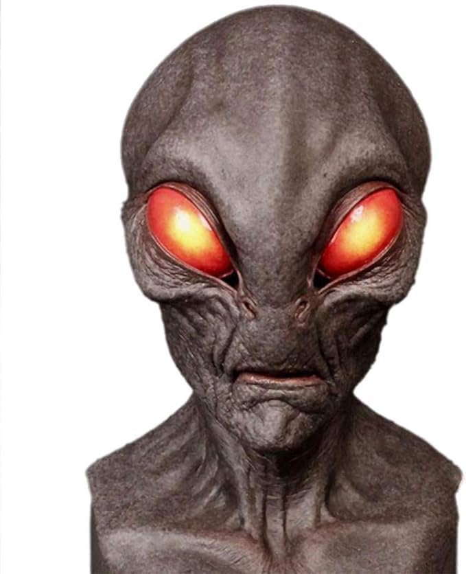 Máscara de látex de alienígena realista de terror para Halloween, disfraz de Halloween, accesorios de fiesta, máscara de disfraz de cosplay