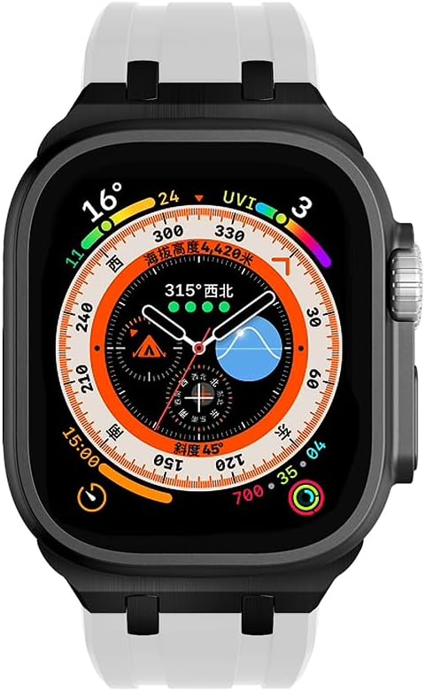 NewWays Correa para Apple Watch de 1.61 pulgadas, 1.57 pulgadas, 1.57 pulgadas, 1.49 pulgadas, banda ancha de goma de silicona líquida deportiva AP