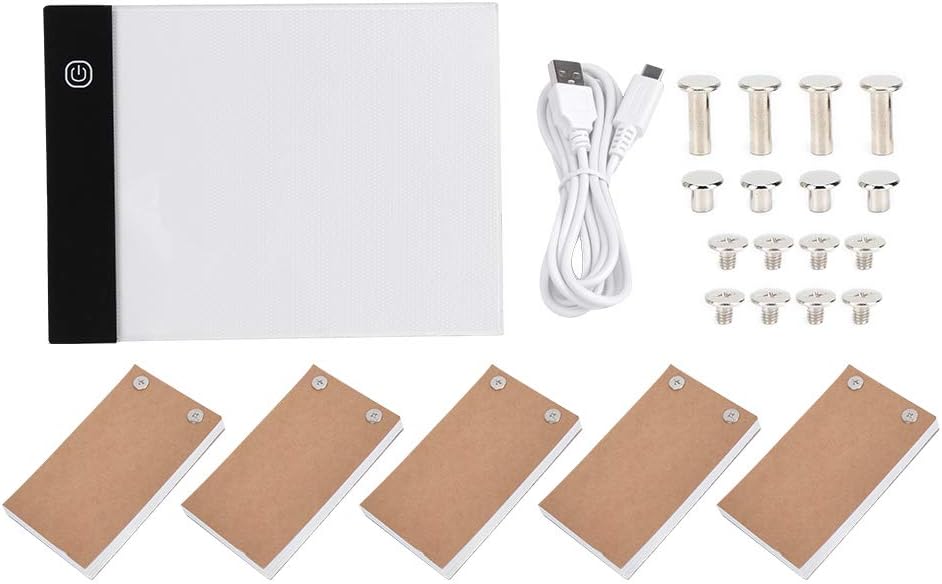 Caja de luz para libros Flip A5, LED de dibujo a mano, A6 niños USB Flip Book Flip Book Art Board Ultra Thin Paper A6 Kit de luz Set Pintura Arte