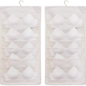 Organizador colgante de armario para sujetadores de gran tamaño con bolsillos de malla ampliados de doble cara para almacenamiento de ropa interior Organizador colgante de armario para sujetadores de gran tamaño con bolsillos de malla ampliados de doble cara para almacenamiento de ropa interior