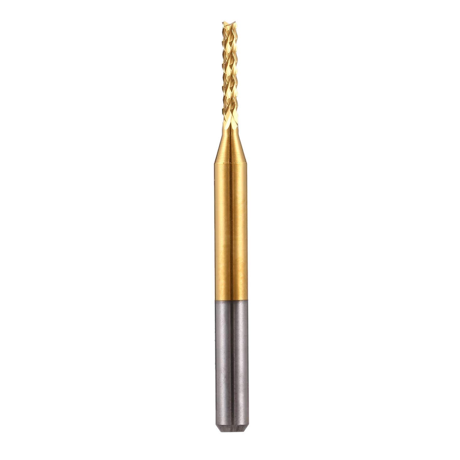 HOZLY 10 Uds 18 ” vástago 0.059 in titanio capa carburo extremo molino grabado brocas CNC herramienta de rebabas rotativas para molde de PCB fibra
