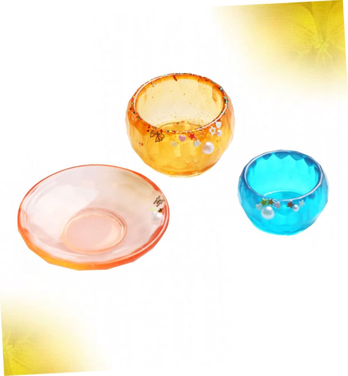 EXCEART Molde de silicona para joyería, molde de resina transparente, moldes de resina para manualidades, moldes de resina, recipientes de molde de