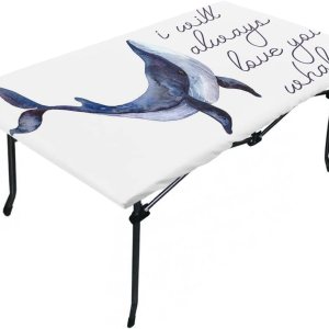 Mantel rectangular con diseño de ballena, elástico e impermeable para mesas de 3 pies, mantel impermeable para fiestas, pícnic, campamento, Mantel rectangular con diseño de ballena, elástico e impermeable para mesas de 3 pies, mantel impermeable para fiestas, pícnic, campamento,