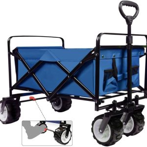 Carrito plegable todo terreno con ruedas grandes, capacidad de 350 libras, resistente, ampliado, plegable, para playa, jardín, con freno y mango Carrito plegable todo terreno con ruedas grandes, capacidad de 350 libras, resistente, ampliado, plegable, para playa, jardín, con freno y mango