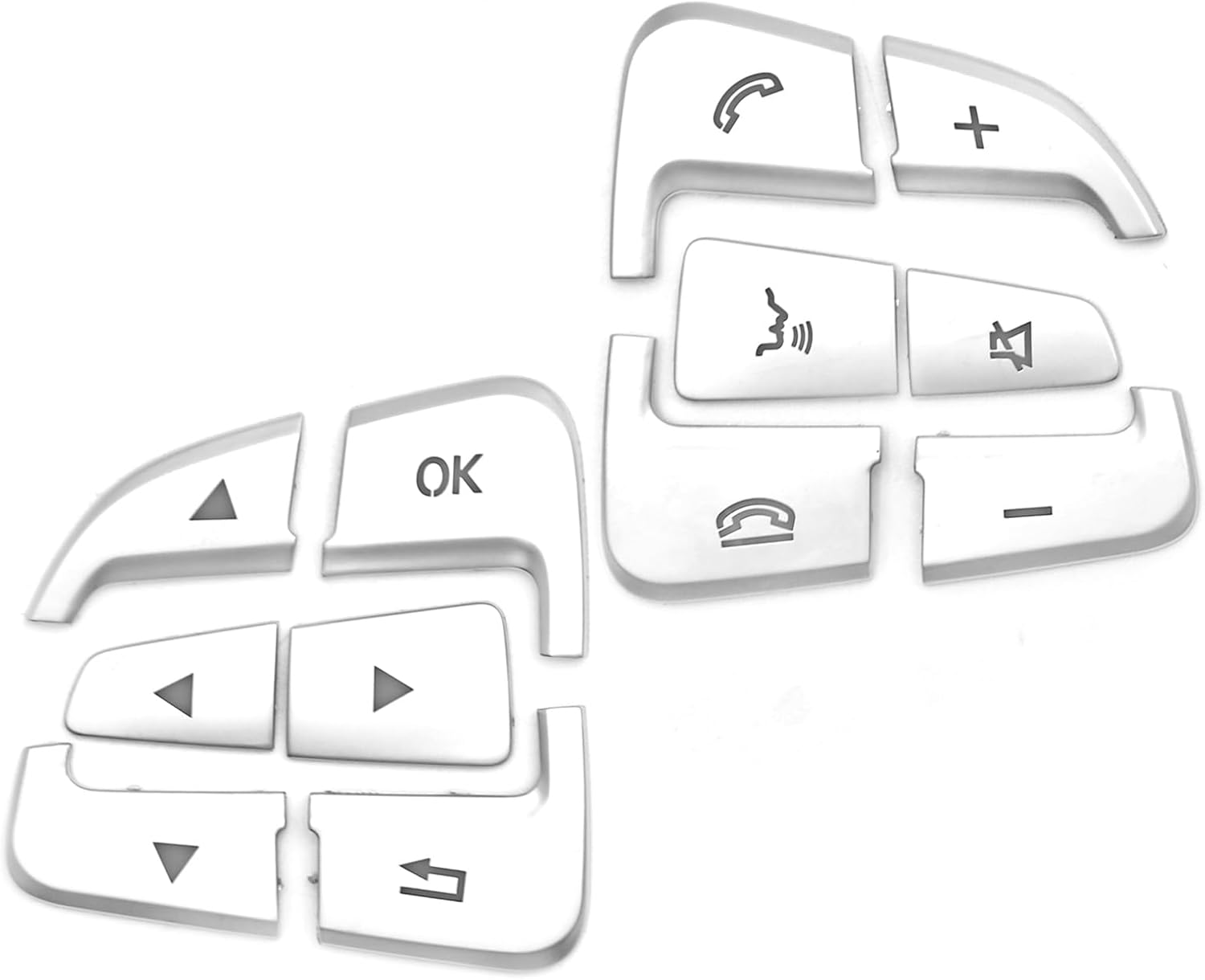 Mercedes Benz – Fundas para botón de volante, 12 unidades, ABS cromados, adhesivos para A B, GLA, CLA, GLS, GLE CLS, SL Class
