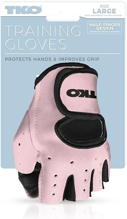 TKO Guantes de entrenamiento con agarres acolchados antideslizantes  Guantes de neopreno con malla transpirable para levantamiento de pesas,