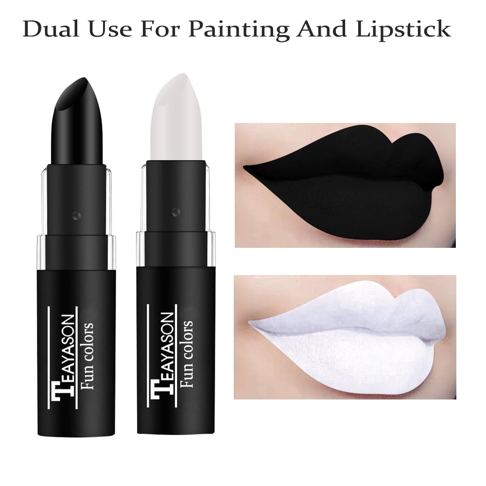 GL-Turelifes Juego de 3 piezas de pintura facial en barra de pintura facial negra, palo negro de ojos, fútbol, béisbol, softball, pintura facial