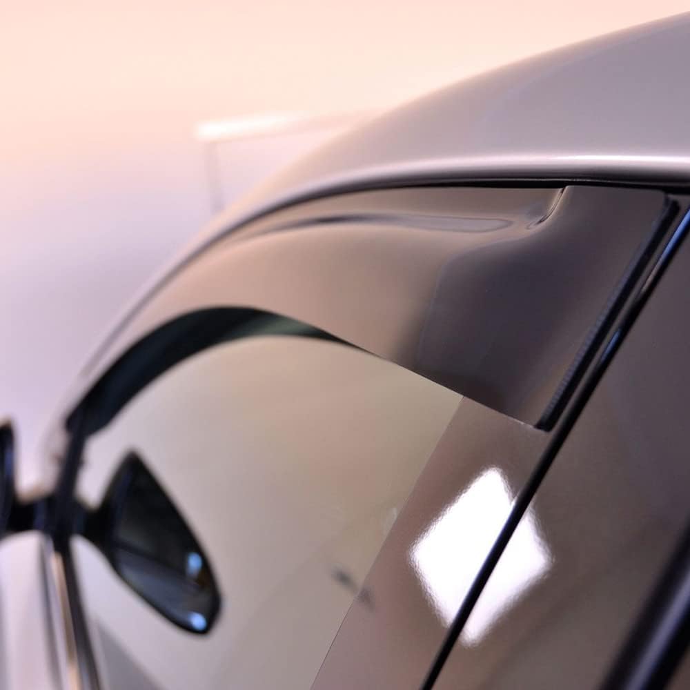 94117 Deflector de ventilación de viento para ventana lateral, 4 unidades de protector de lluvia de humo oscuro para Jeep Commander 2006-2010