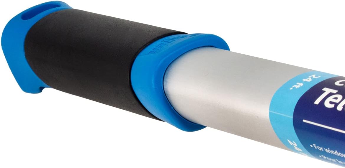 Unger Professional Connect & Clean – Poste telescópico multiusos de 6 a 18 pies con abrazadera de deslizamiento rápido, limpieza de ventanas, polvo,