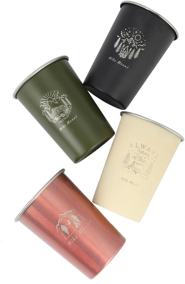 xhuoqdk Copas de acero inoxidable irrompibles de acero inoxidable, vasos de pinta de metal coloridos, vasos de pinta de metal para fiestas