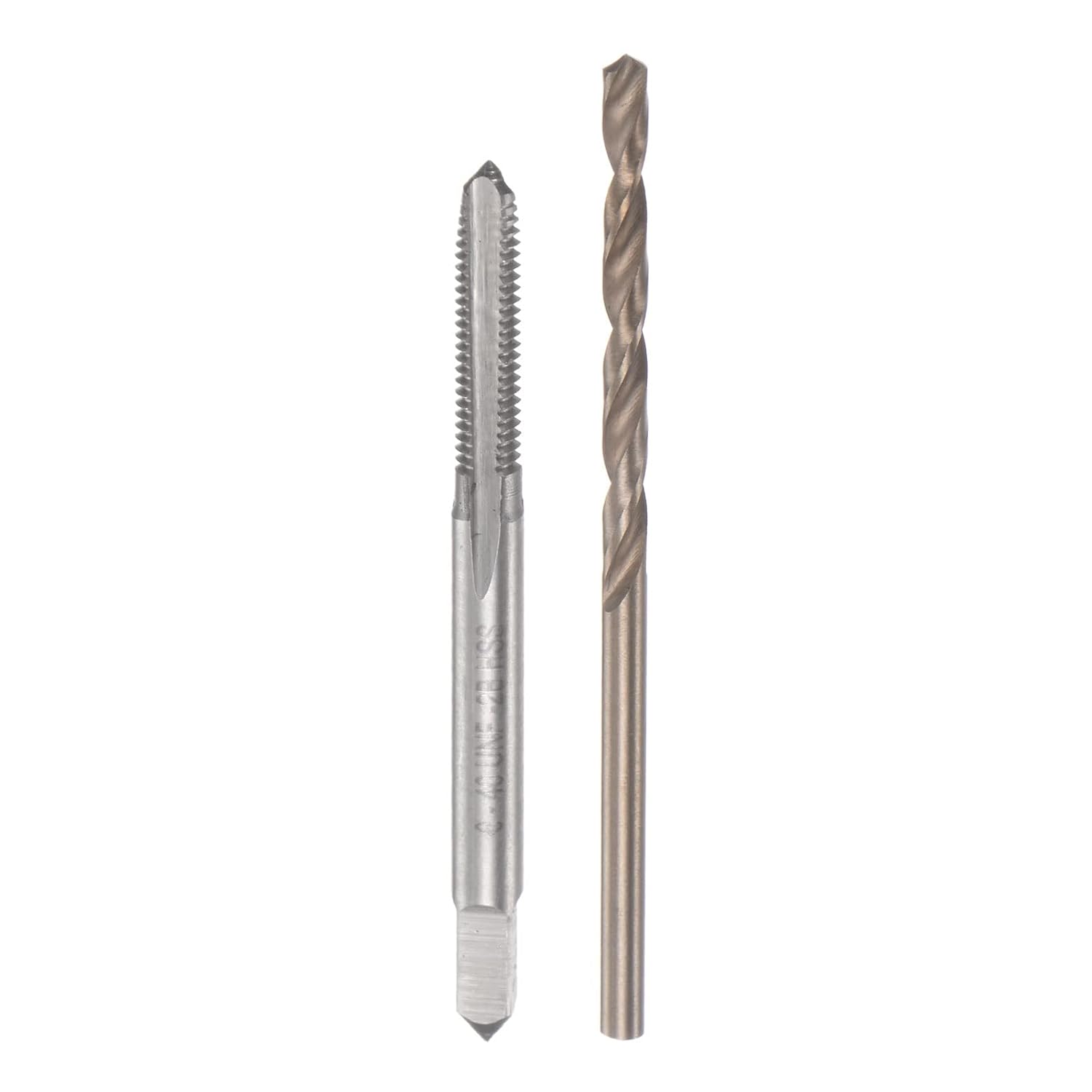 Juego de grifos y brocas, 6 # -40 UNF 2B recta flauta máquina de rosca de fresado de grifo, 0.106 in M35 cobalto de alta velocidad de acero (HSS-CO)