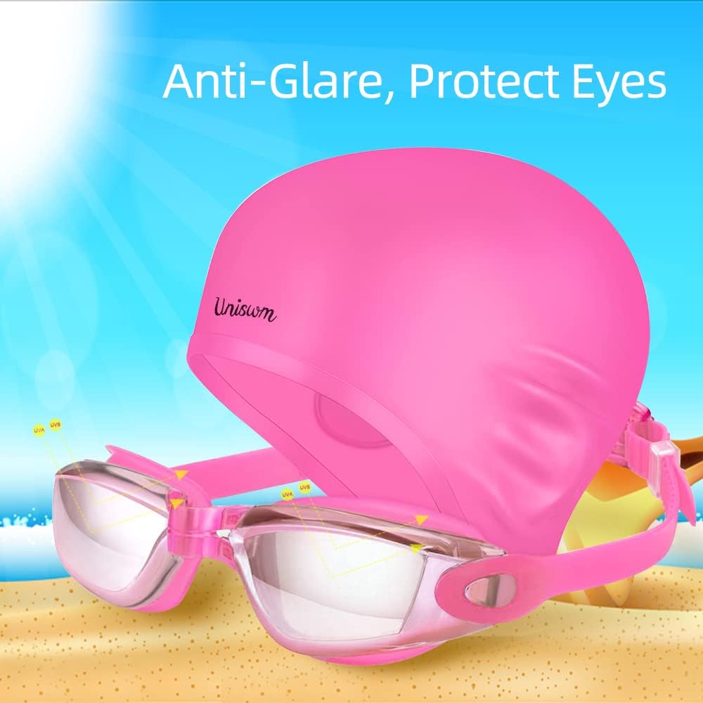 Gafas de natación Juego de gorras de natación gafas de natación de silicona para adultos con gafas antivaho para nadar