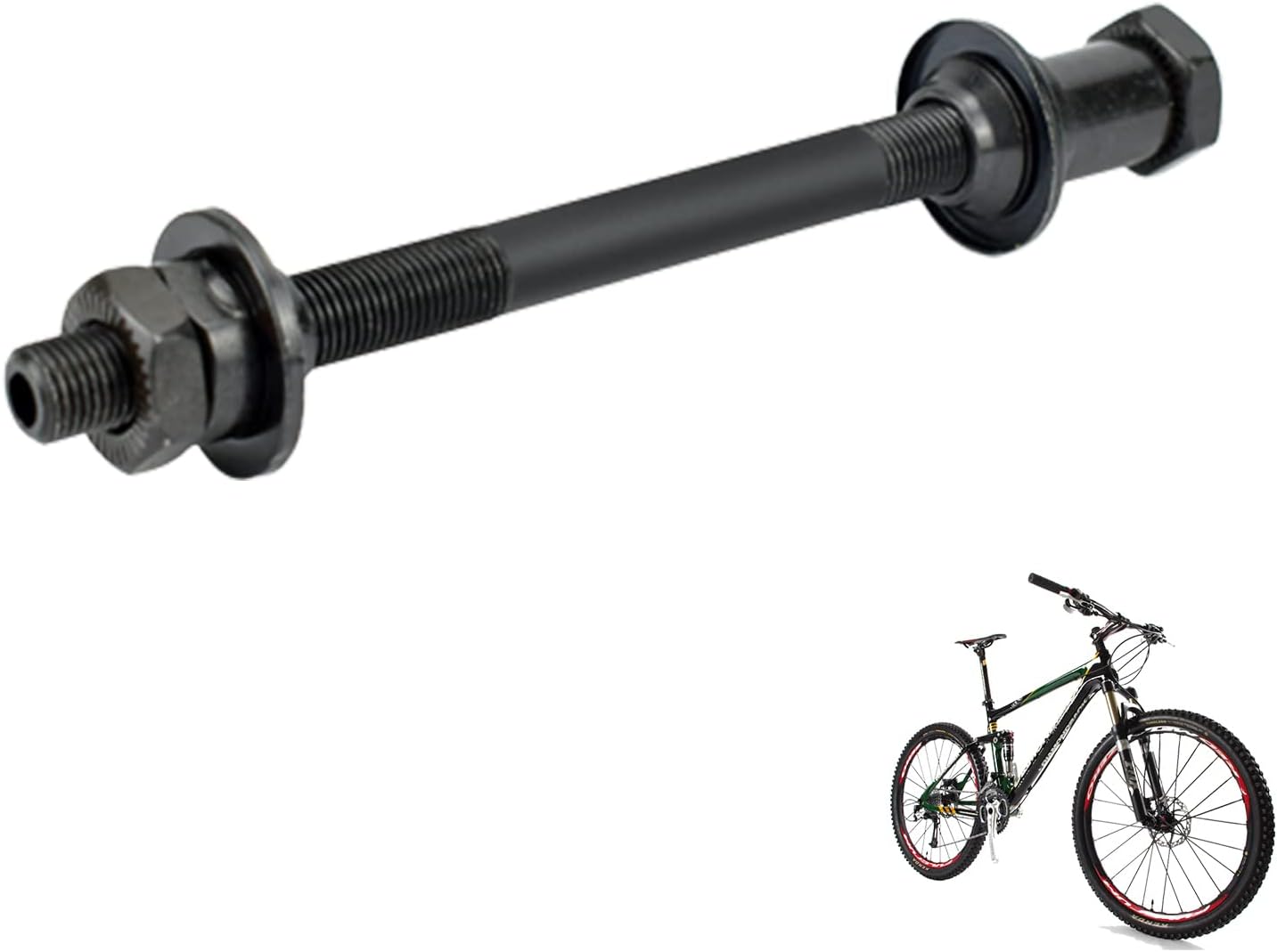 Eje de cubo de rueda de bicicleta de 5.709 in Eje de cubo de bicicleta Eje de ciclo Eje trasero para bicicleta