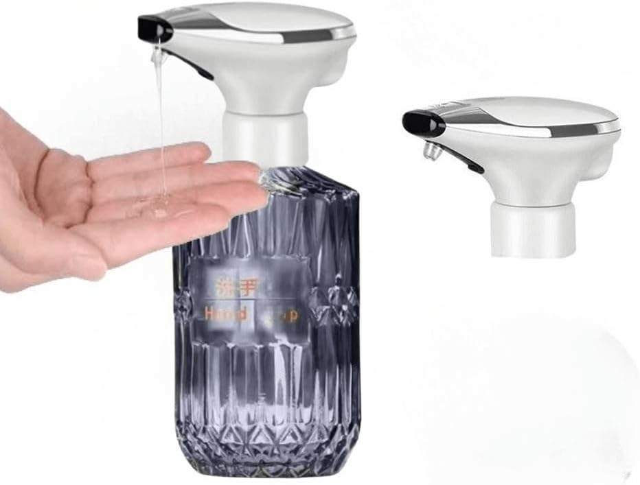 Dispensador automático de jabón líquido de 15.2 fl oz (gris transparente) botella de reemplazo de la bomba sin contacto dispensador de jabón de