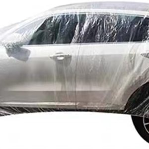 3 piezas de fundas desechables para automóvil, cubierta universal de plástico transparente para automóvil, lluvia, polvo, garaje con banda elástica, 3 piezas de fundas desechables para automóvil, cubierta universal de plástico transparente para automóvil, lluvia, polvo, garaje con banda elástica,