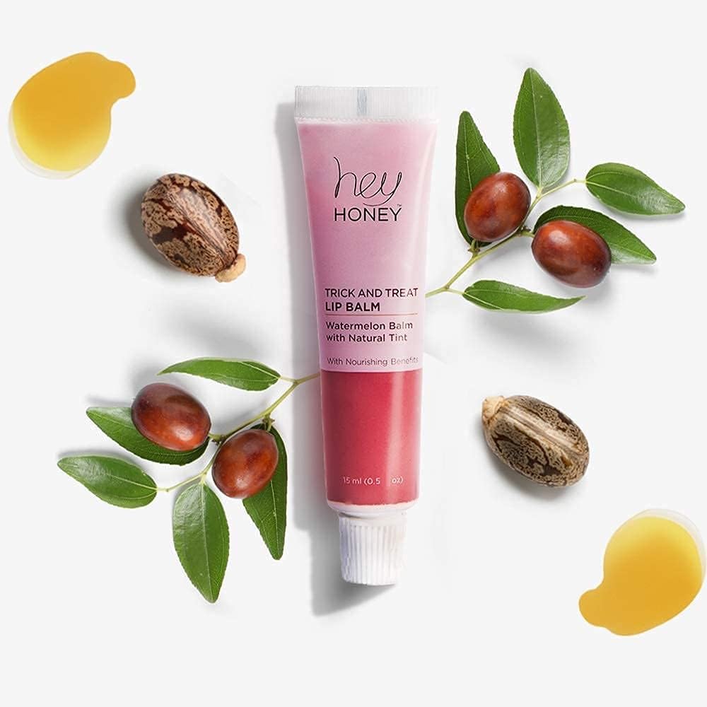 Hey Honey Trick and Treat – Bálsamo labial de sandía, tinte natural 2 en 1 con propiedades hidratantes e hidratantes