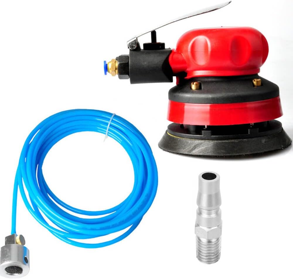Lijadora neumática Lijadora neumática de agua lijadora de palma de aire Pulidora de aire Kit de máquina de pulir con junta de entrada y tubo de agua