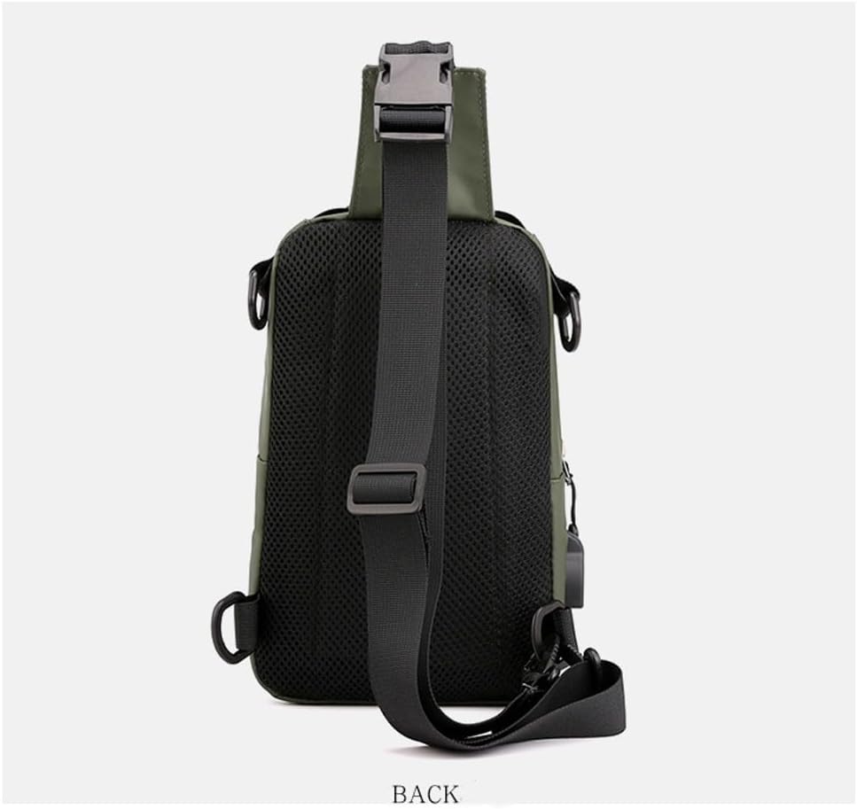 Lior Mochila multiusos gris con puerto USB hombro Crossbody senderismo mochila con carga USB, Gris, Moderno