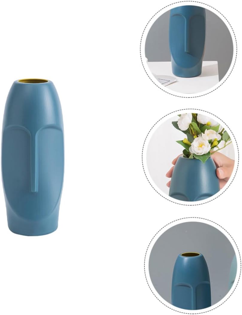 VOSAREA Florero de esmalte de imitación de plástico, florero de arreglo floral, jarrón de boda, jarrón de flores, estatua, maceta, jarrón de flores