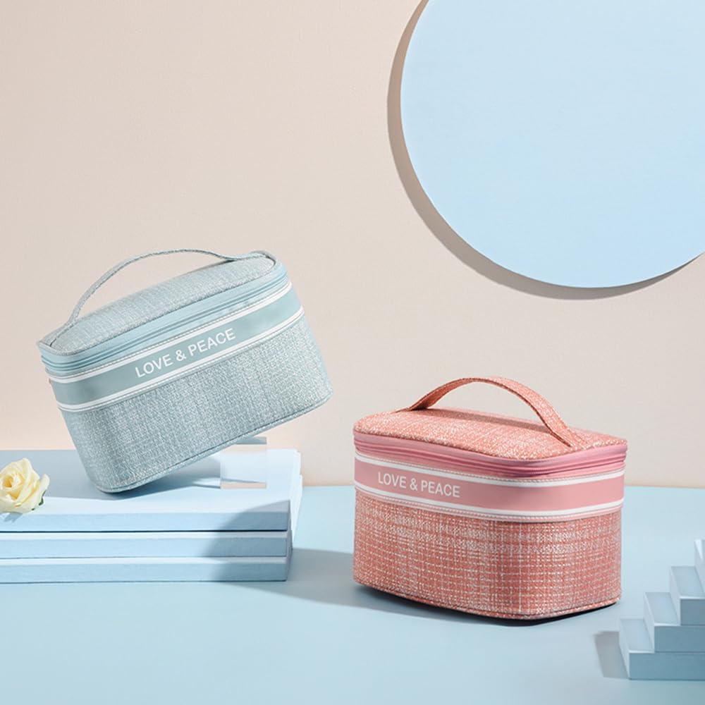 QIOCKTO Estuche de maquillaje, estuche portátil portátil para cosméticos, maletín de fragancia pequeña de moda, bolsa de cosméticos, tela de