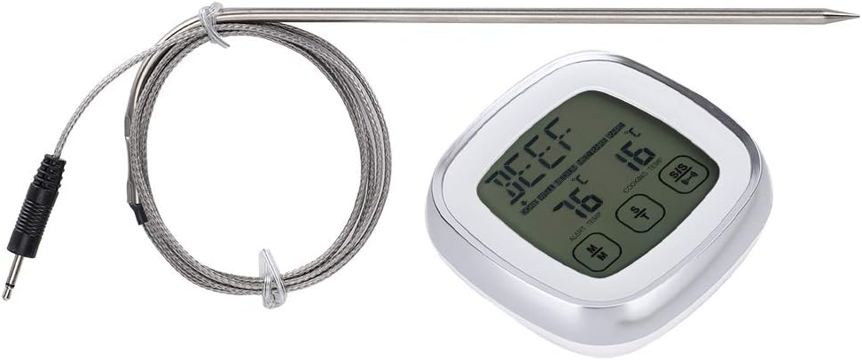 Fydun Food Thermometer Electronic Digital Touch Sc WTimer Alarm for Sugar Boiling Barbecue Food Thermometer Electronic Digital for Family
