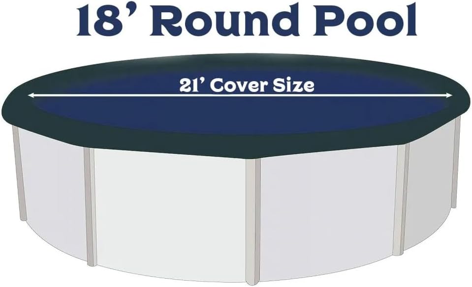 Cubierta de piscina de invierno de lujo para piscinas redondas de 18 pies  AzulNegro  Fácil de instalar, protección UV y duradera  Incluye material