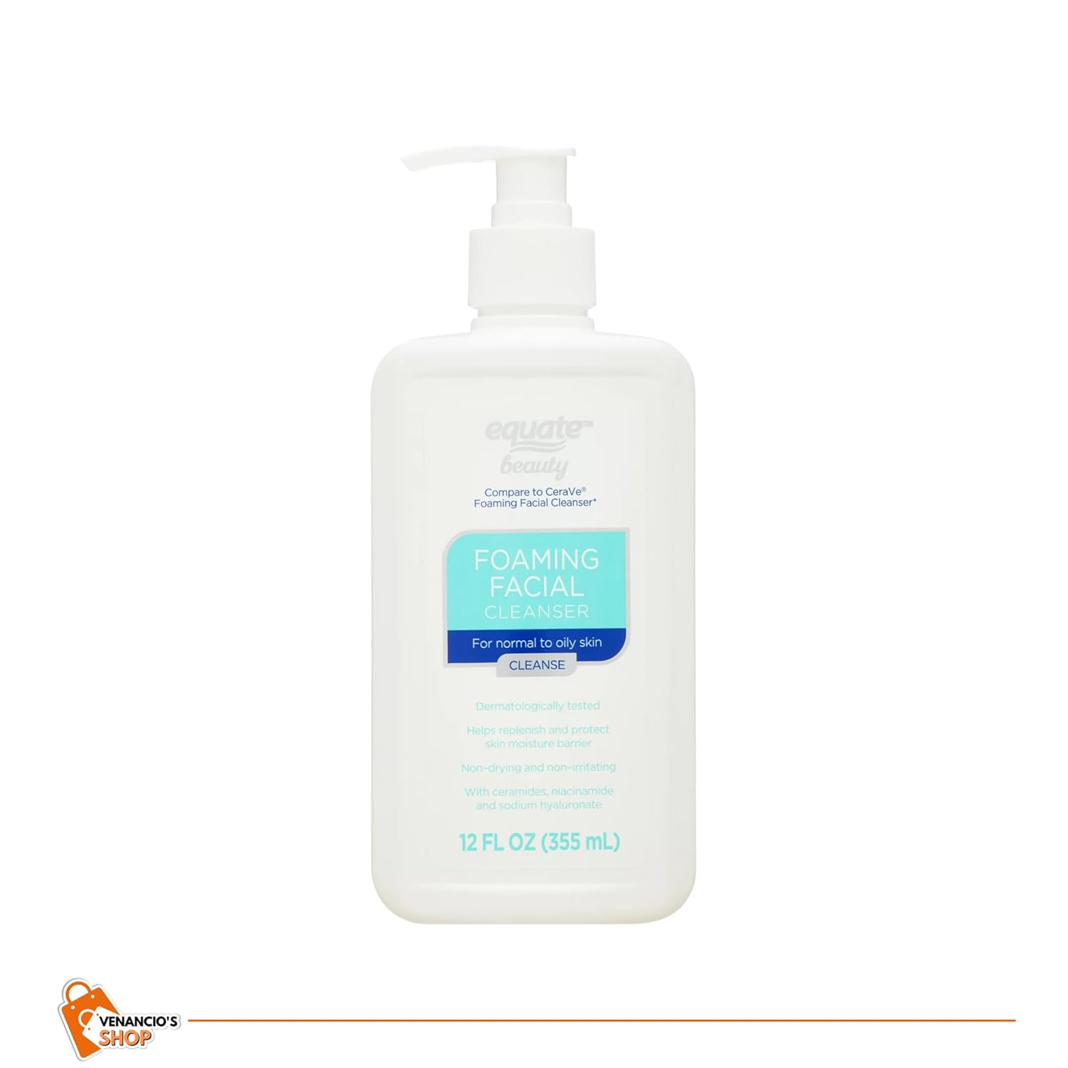Equate Beauty – Limpiador facial espumoso de 12 onzas líquidas para piel normal a grasa + incluye adhesivo Venancio’sfridge