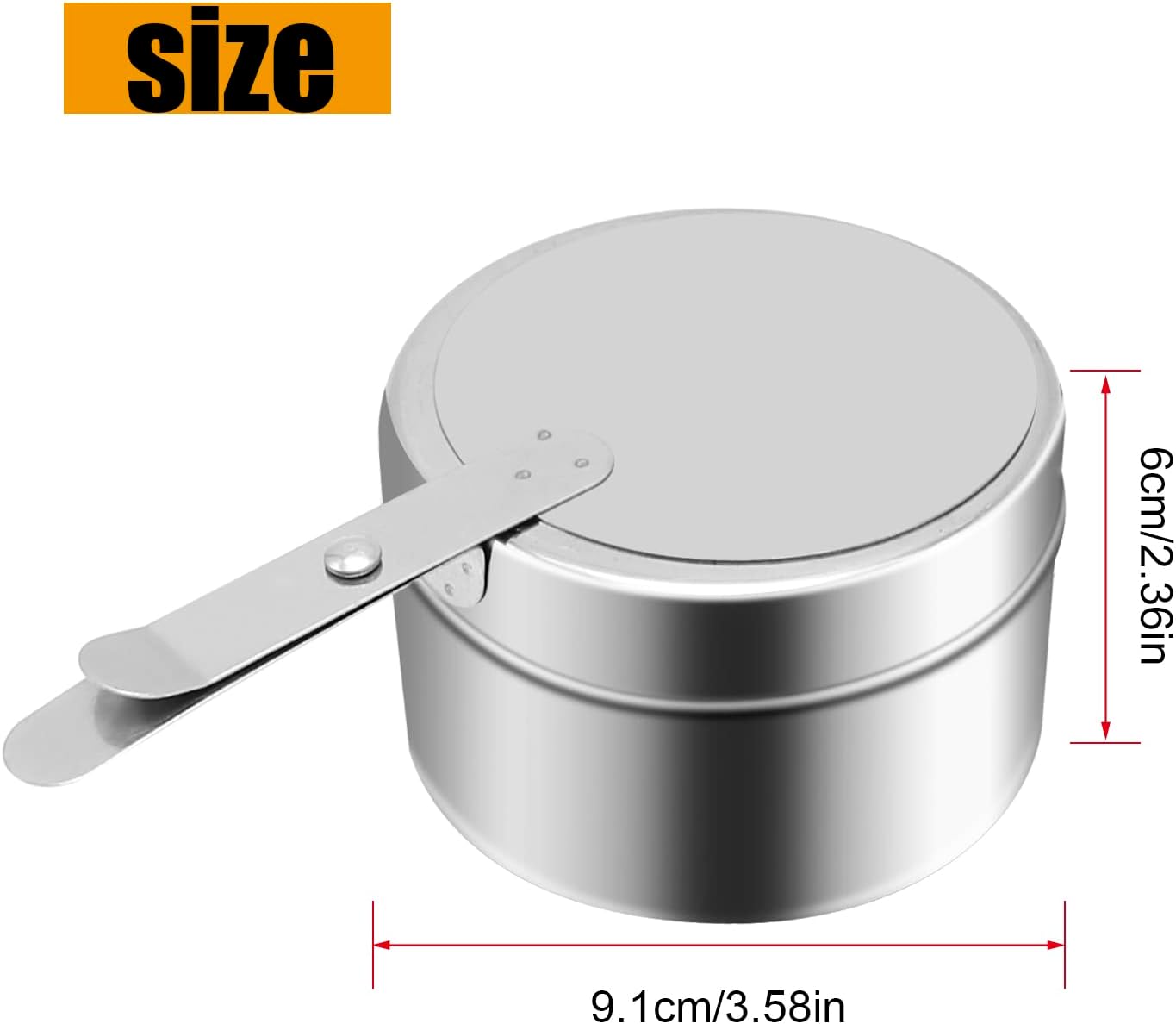 3 piezas de acero inoxidable Chafer Wick esterno de combustible, soporte de calor enlatado con cubierta de seguridad, perfecto para buffets y