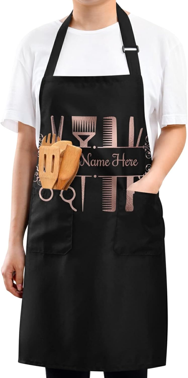 CHIFIGNO Delantal unisex personalizado para peluqueros  bata ajustable para estilista  Regalos personalizados