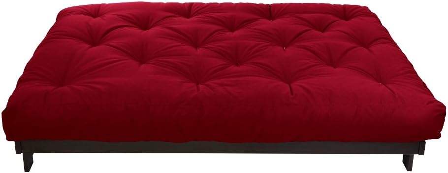 Trupedic x Mozaic – Colchón de futón estándar de tamaño matrimonial de 12 pulgadas (marco no incluido), rojo escarlata básico, ideal para