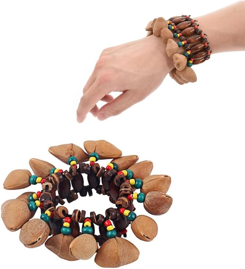 Pulsera de concha de nuez, instrumento musical africano, campanilla de tuerca africana, accesorios de percusión, instrumento musical para hombre y