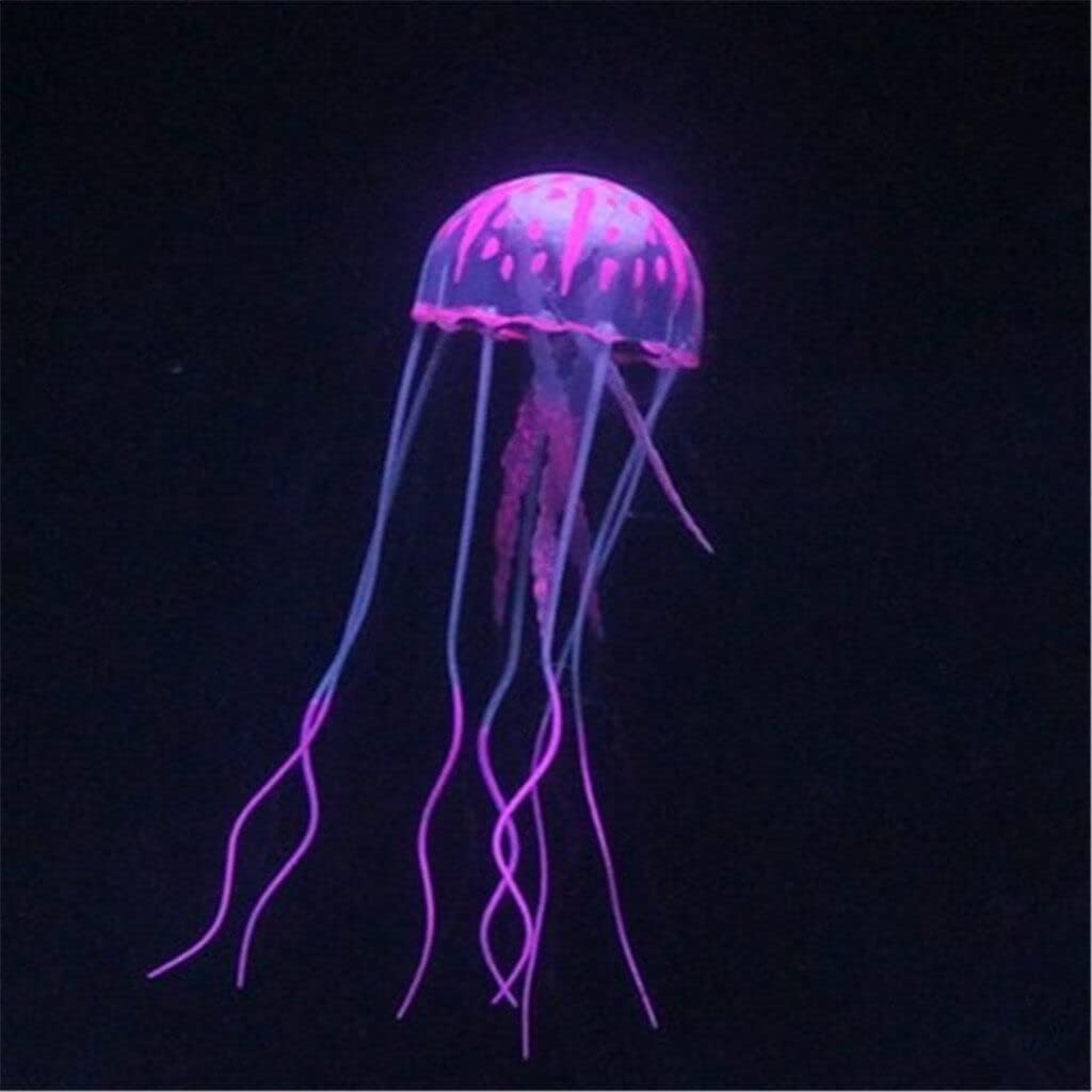 Htppzjr Medusa artificial púrpura brillante adecuada para pecera, decoración de acuario, adornos populares, decoración de acuario