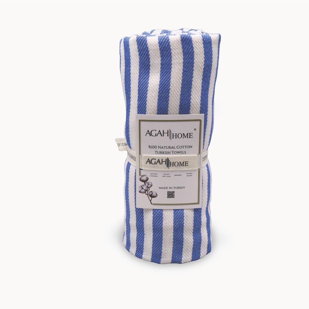 Agah Home Toalla de playa turca Toalla de algodón turco Peshtemal de gran tamaño baño turco, playa, piscina, gimnasio, toalla de yoga Toalla