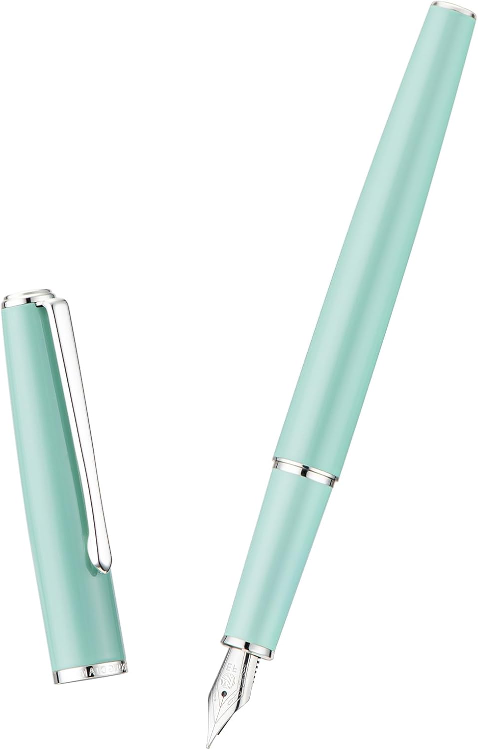 Hongdian 920S – Pluma estilográfica verde meta, pluma clásica de punta fina iridio con convertidor de tinta