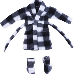 E-TING Ropa de Santa Albornoz Accesorios de Navidad para muñeca elfo (Albornoz a cuadros blancos y negros) E-TING Ropa de Santa Albornoz Accesorios de Navidad para muñeca elfo (Albornoz a cuadros blancos y negros)