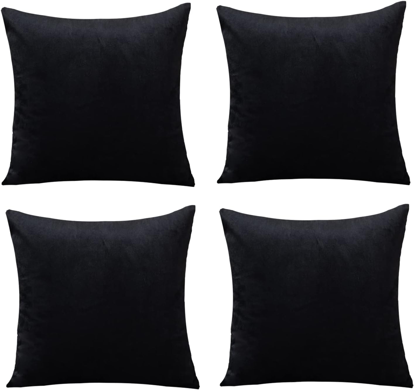 Paquete de 4 fundas de almohada de terciopelo, fundas de almohada suaves de 18 x 18 pulgadas, almohadas para decoración del hogar (22 x 22 pulgadas,