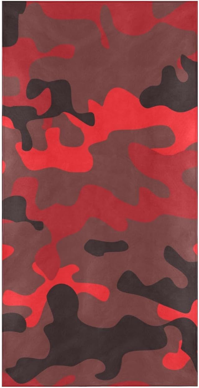 susiyo Toalla de playa de 30 x 60 pulgadas, color rojo, gris, camuflaje, toalla grande para mujer de viaje