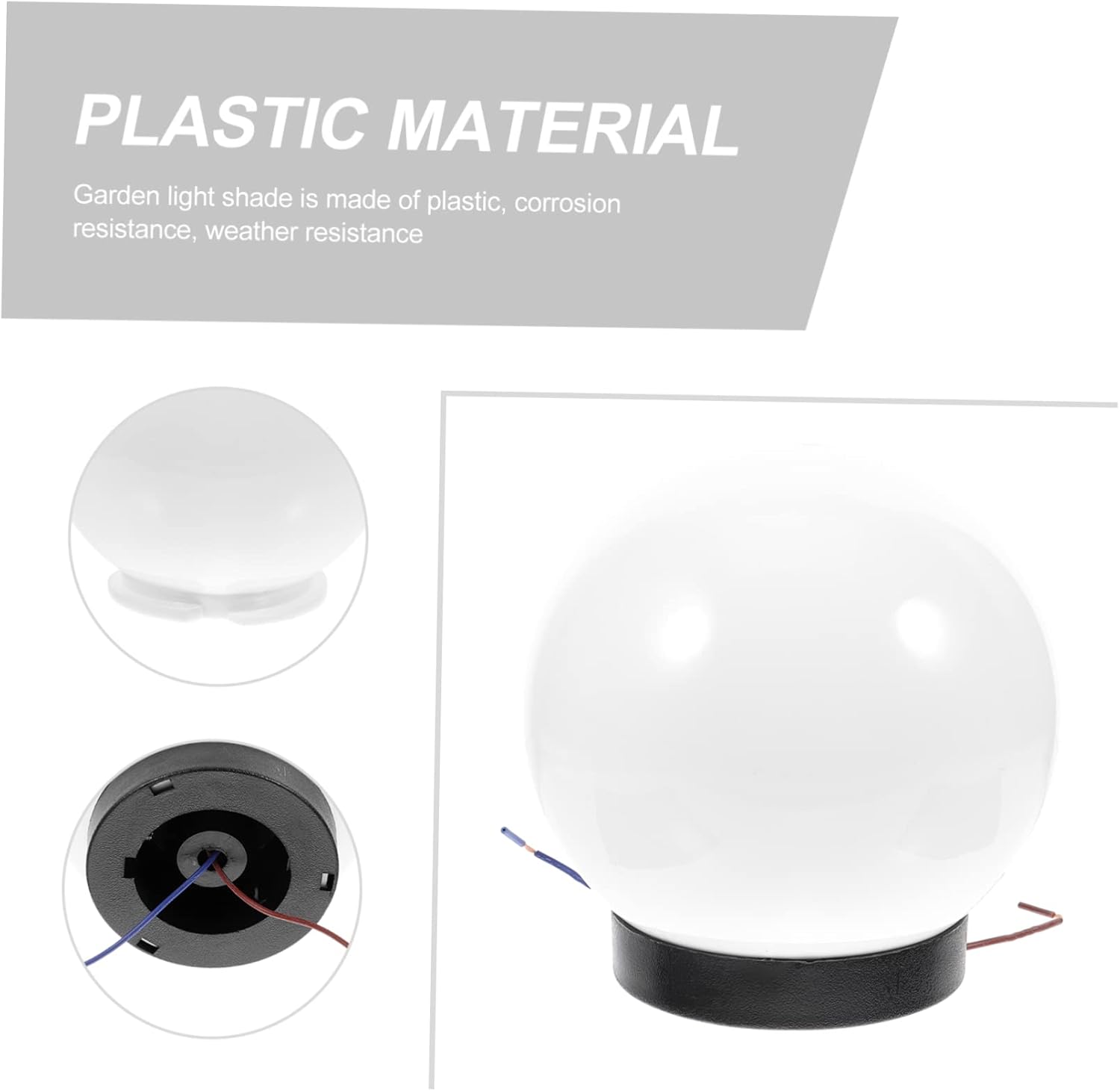 DOITOOL Pantalla redonda de globo 2 piezas bombillas bombillas de luz de piso pantalla de luz de repuesto de plástico poste de lámpara de repuesto