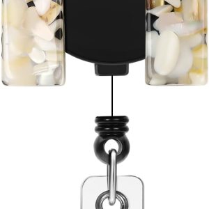 Soleebee Paquete de 1 carrete retráctil para insignias, soporte retráctil de 24 pulgadas con clip de cocodrilo giratorio de 360, clip de Soleebee Paquete de 1 carrete retráctil para insignias, soporte retráctil de 24 pulgadas con clip de cocodrilo giratorio de 360, clip de