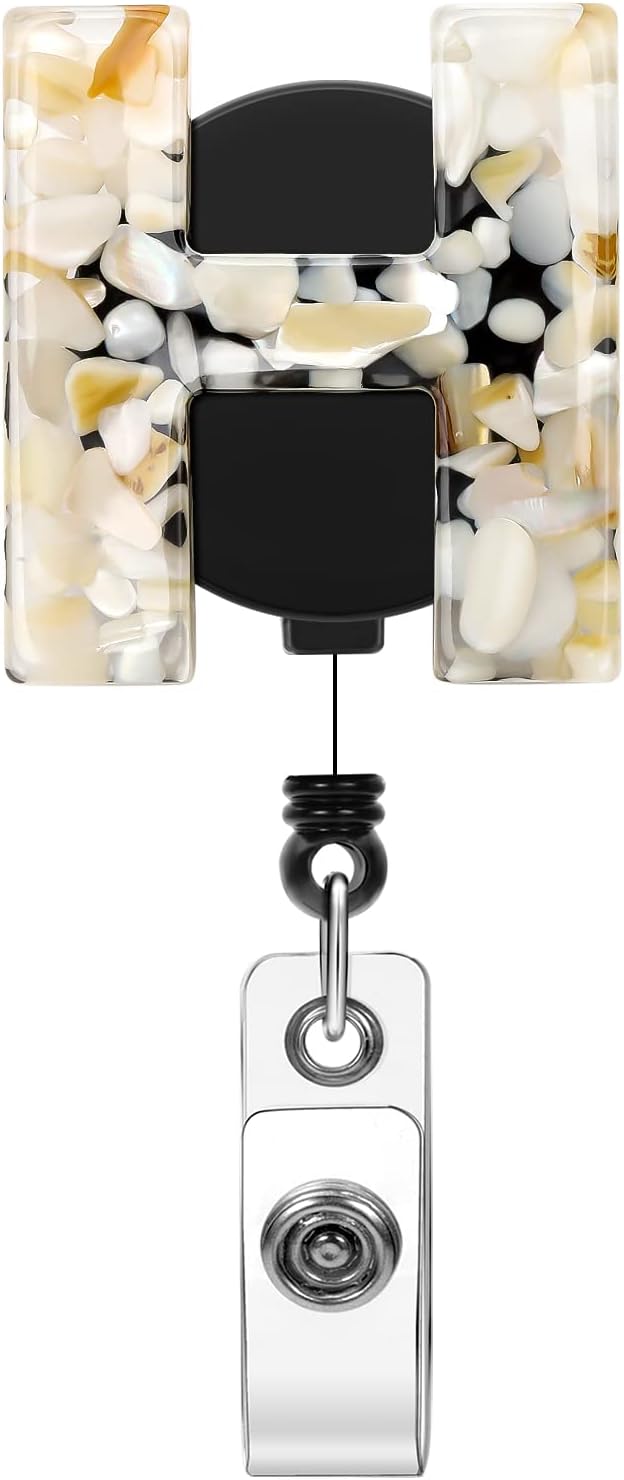 Soleebee Paquete de 1 carrete retráctil para insignias, soporte retráctil de 24 pulgadas con clip de cocodrilo giratorio de 360, clip de
