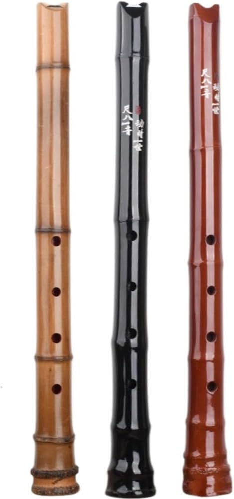 Shakuhachi – Flauta de bambú Shakuhachi estándar 1.8 pentatónico DFGAC (DF) extremo de raíz y boquilla Shakuhachi de corte natural de borde