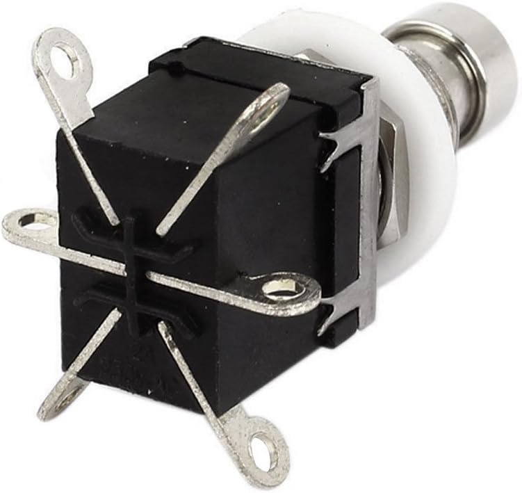ESUPPORT 6Pin DPDT – Pedal de interruptor de pie con cierre DPDT para guitarra, botón de metal True Bypass AC 250V2A 125V4A, paquete de 5