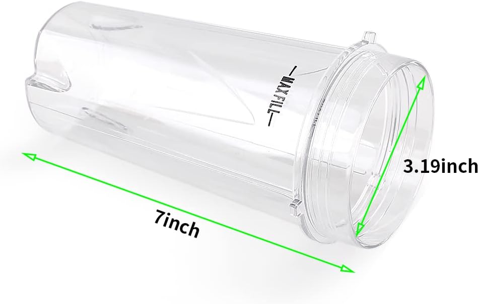 Piezas de repuesto 6 aletas Asamblea de cuchilla con 2 tazas, compatible con Ninja Blender BL201BL200BL201CBL209BL203QBK