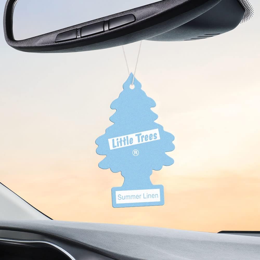 LITTLE TREES – Ambientadores para auto, árbol colgante que proporciona un aroma a vainilla de larga duración, Summer Linen, 24 ambientadores