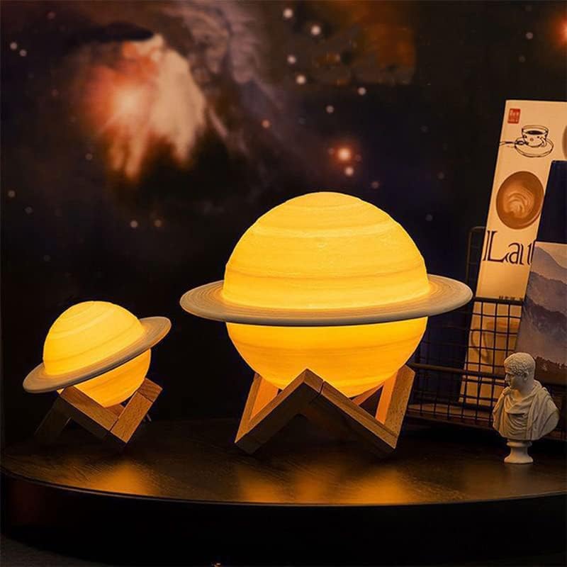 Saturn Lámpara LED 3D PrintDecor Lámpara Galaxy Planet con soportecontrol remototáctilUSB recargable (5.1 pulgadas, 16 colores), regalos del día de