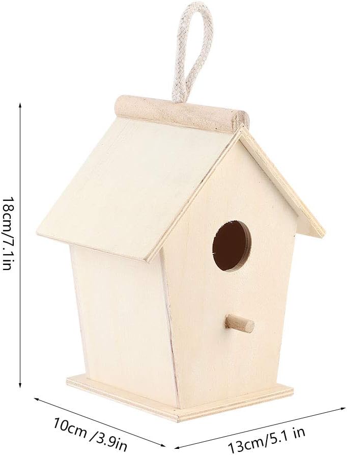 Fydun Wooden Bird Warm Breeding Box Outdoor Hanging Wood Bird House Cage Pet Supplies for Budgerigar Wooden Bird Warm Breeding for Family