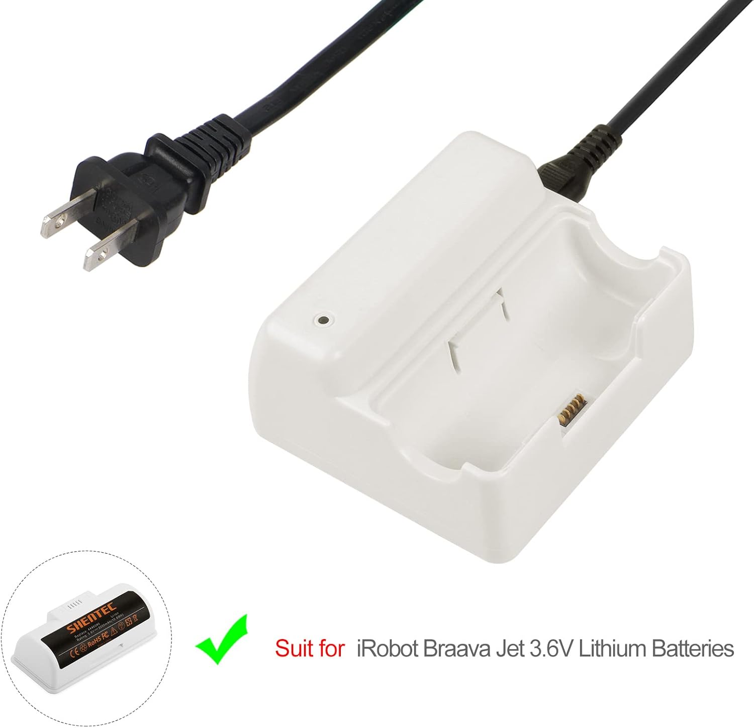 Shentec Batería de repuesto de 3.6 V 4000 mAh compatible con iRobot Braava Jet 240 Robots de limpieza de piso, batería de iones de litio con cargador