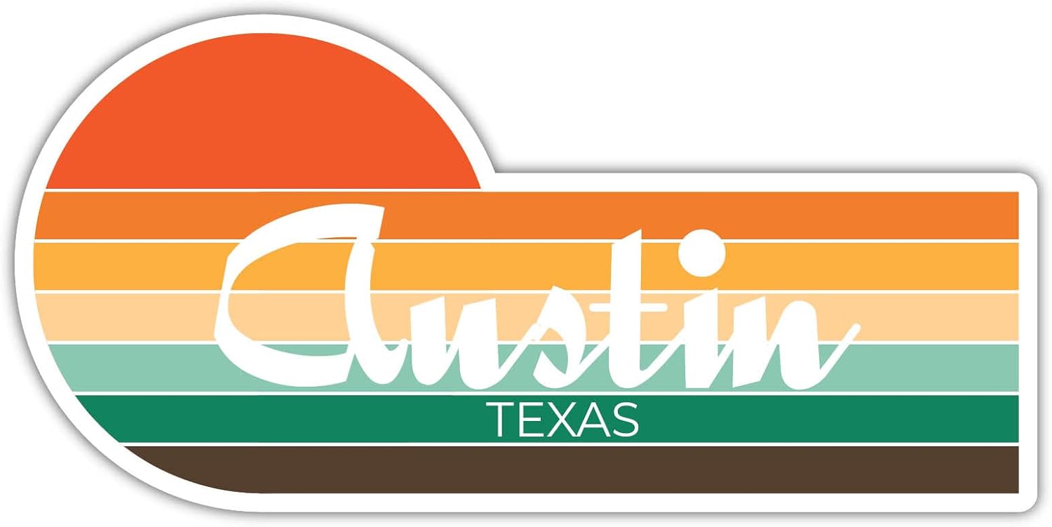 Austin Texas – Imán para nevera (4 x 2.25 pulgadas), diseño estético retro vintage de los años 70