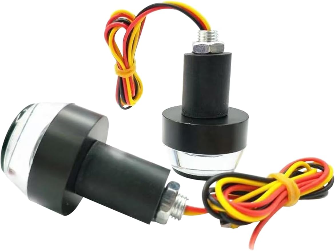 AICEL Luces LED para el extremo del manillar de motocicleta, luz indicadora de giro para manillar, 12 V, barra de mango de agarre, lámpara de