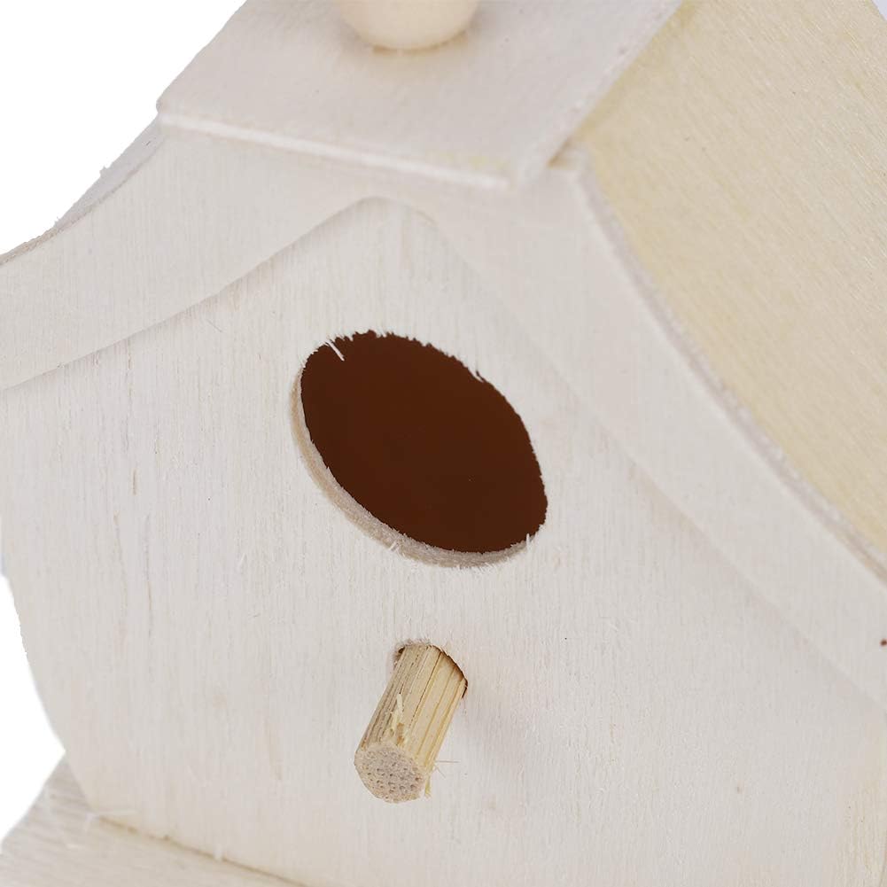 Fydun 4 piezas de madera para pájaros colgantes, nidos de pájaros, adornos para jardín al aire libre, balcón, patio, 4 unidades, casa de pájaros de